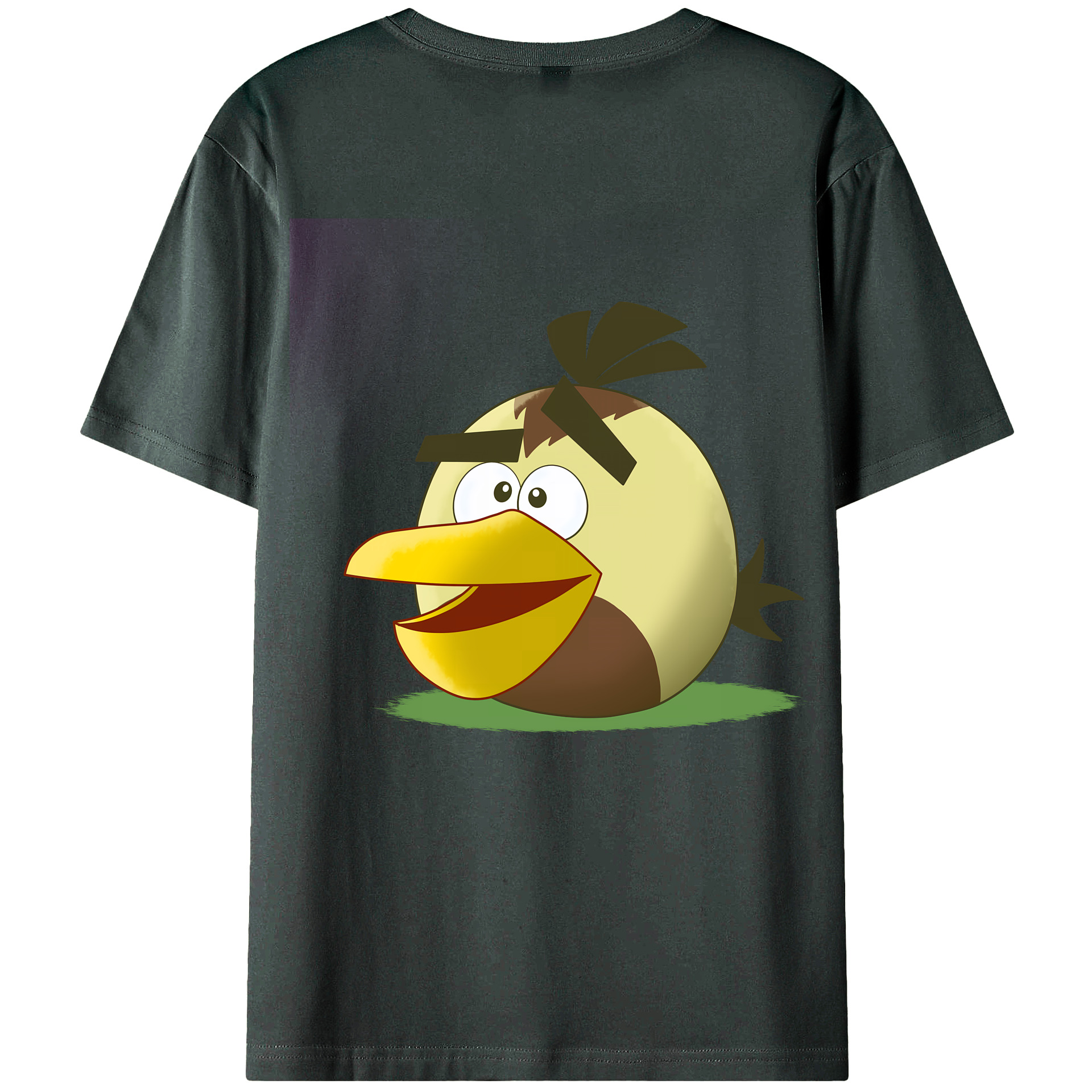 （画像用） Angry Birds アングリーバード 綿100％ メンズ半袖Tシャツ（バックプリント） 通気性